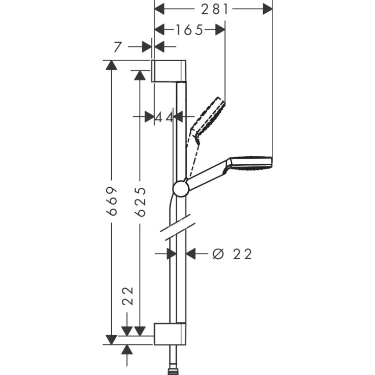Hansgrohe Crometta duschset, vattenbesparande, krom/vit
