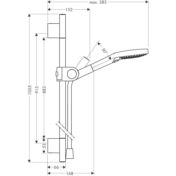 Axor Uno brusesæt, krom