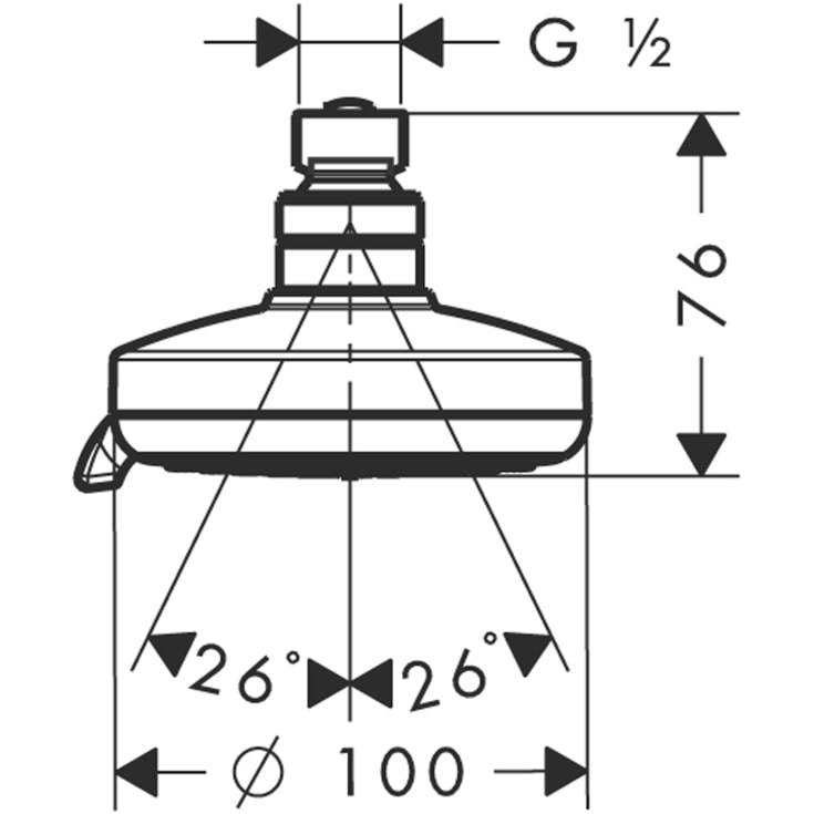 Hansgrohe Croma Multi hovedbruser, krom