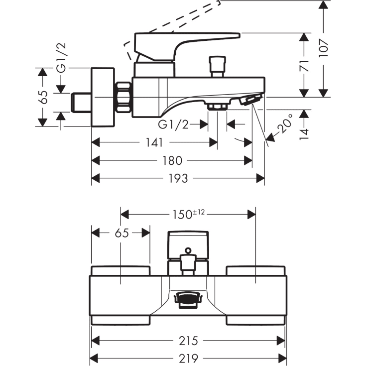 Hansgrohe Metropol kararmatur, krom