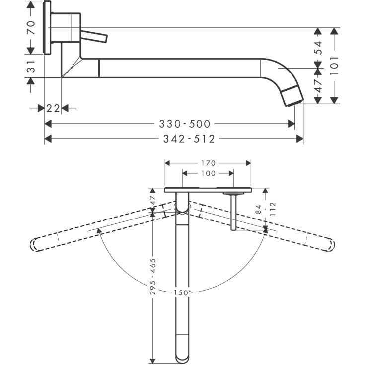 Axor Uno køkkenarmatur, krom
