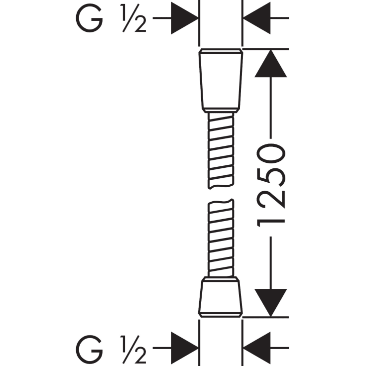 Hansgrohe Sensoflex bruseslange, 1,25 meter, krom