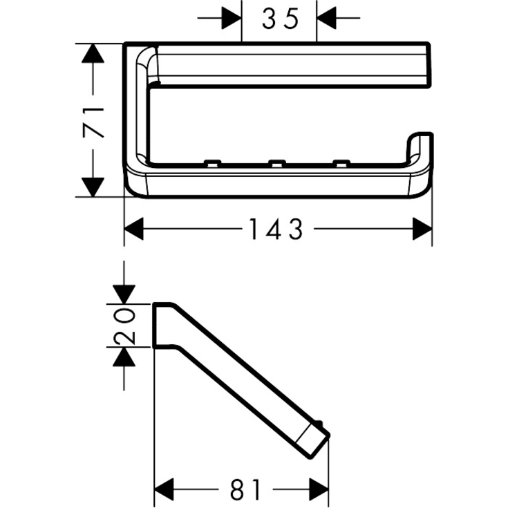 Axor Universal Softsquare toiletrulleholder, krom