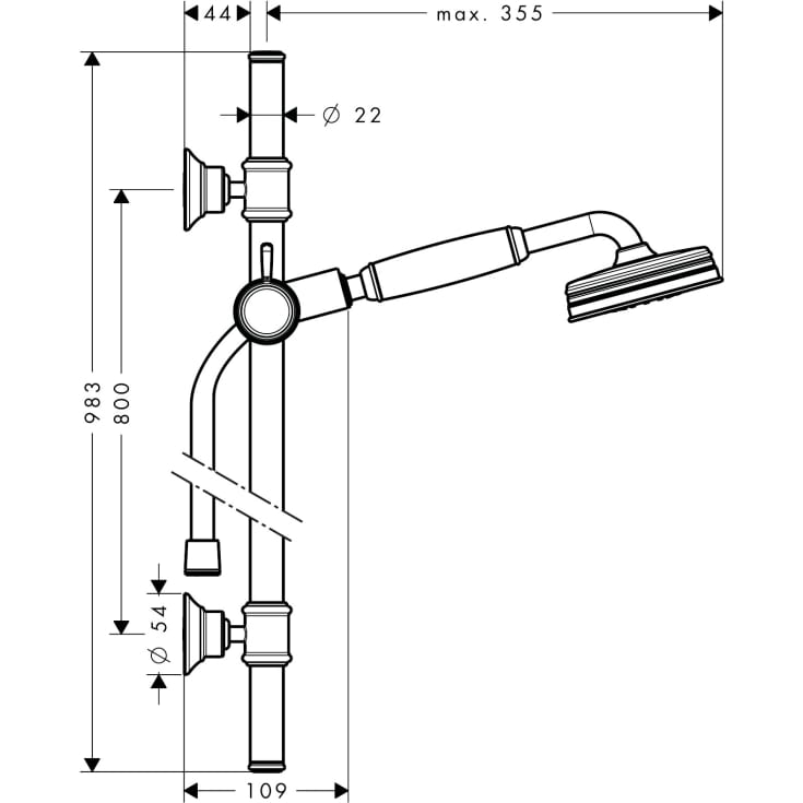 Axor Montreux 100 duschset, borstad nickel