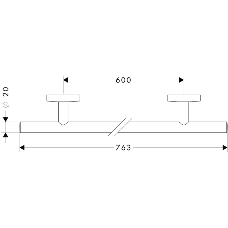 Hansgrohe Logis håndklædestang, 76,3 cm, børstet nikkel