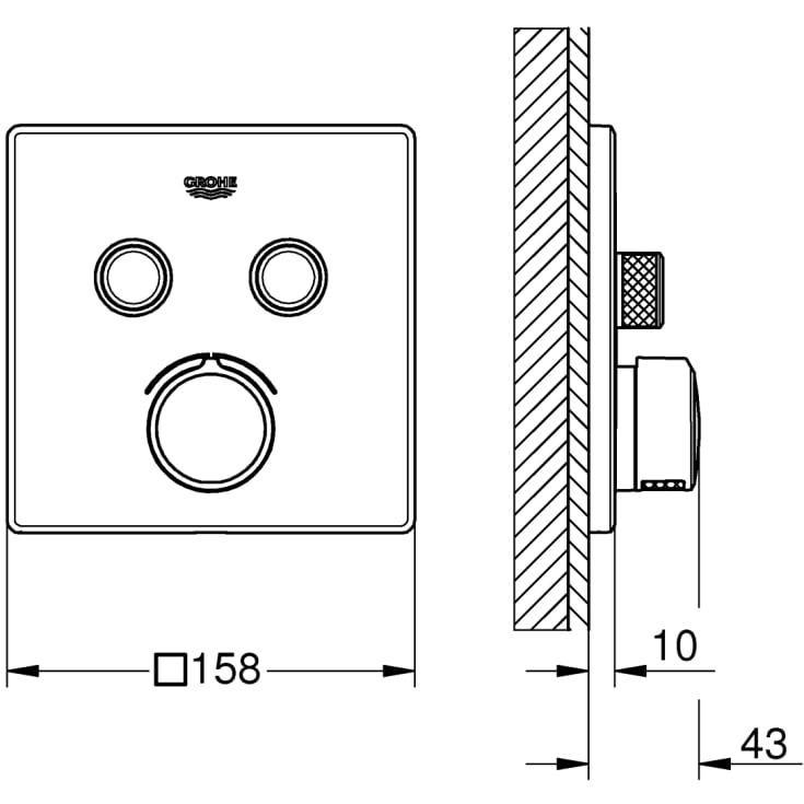 Grohe SmartControl dusjbatteri, krom