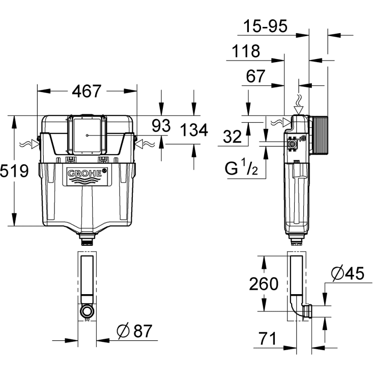 Grohe pakningssæt t/Eurodisc/Plus