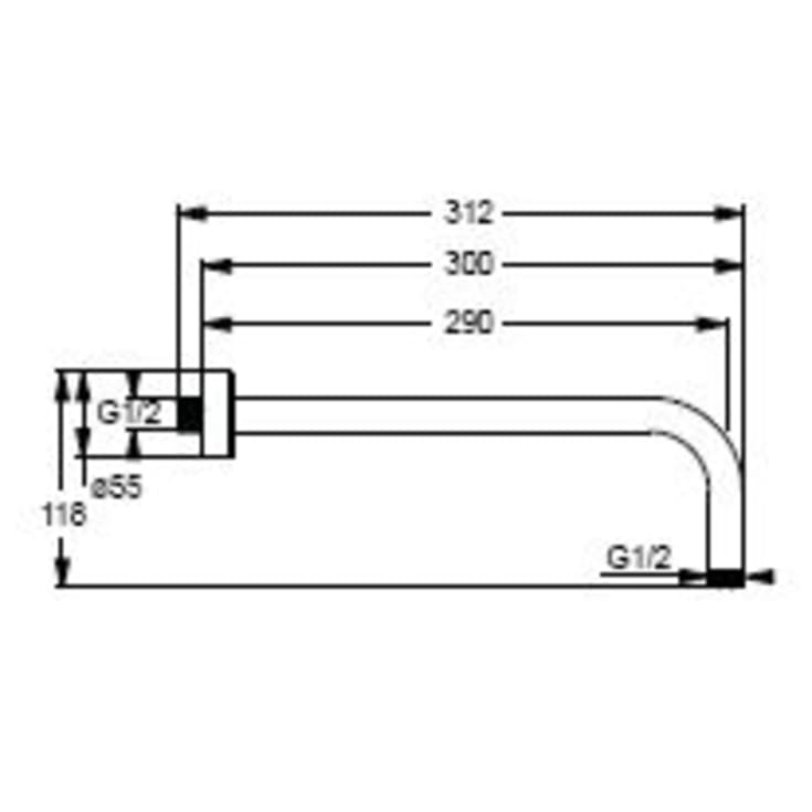 Ideal Standard Idealrain brusearm, 29 cm, krom