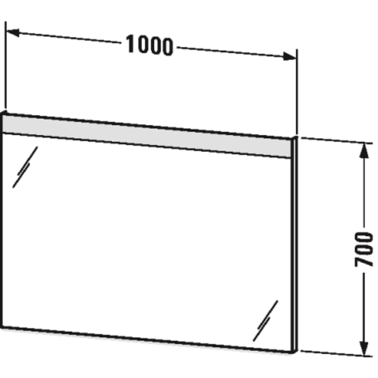 Duravit spejl med lys, 100x70 cm