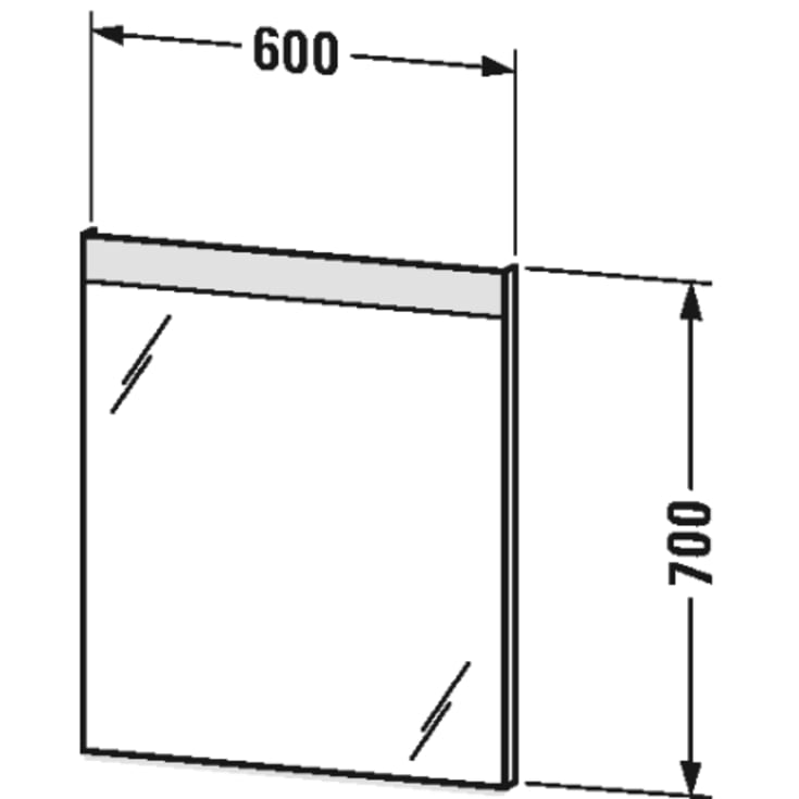Duravit spejl med lys, 60x70 cm
