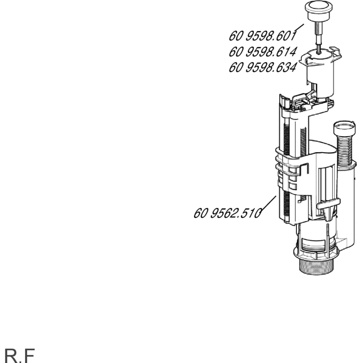 Gustavsberg T2 trykknap t/enkelt skyl, krom