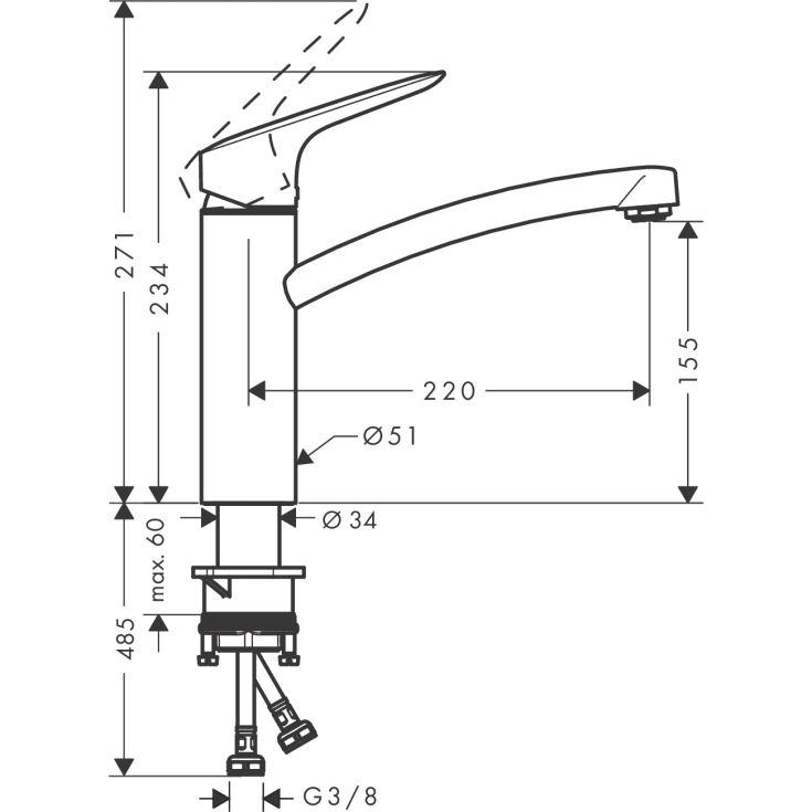 Hansgrohe Logis 160 kjøkkenarmatur, krom