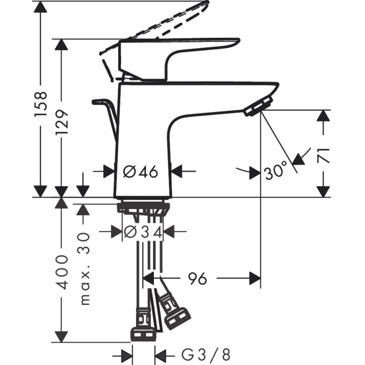 Hansgrohe Talis E 80 servantbatteri, krom