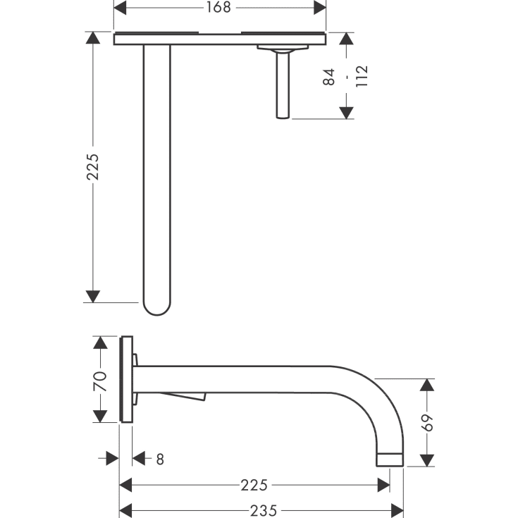 Axor Uno håndvaskarmatur, krom