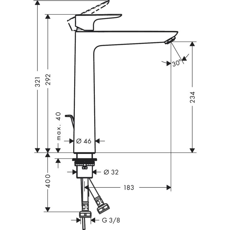Hansgrohe Talis E 240 HV-armatur opp. krom