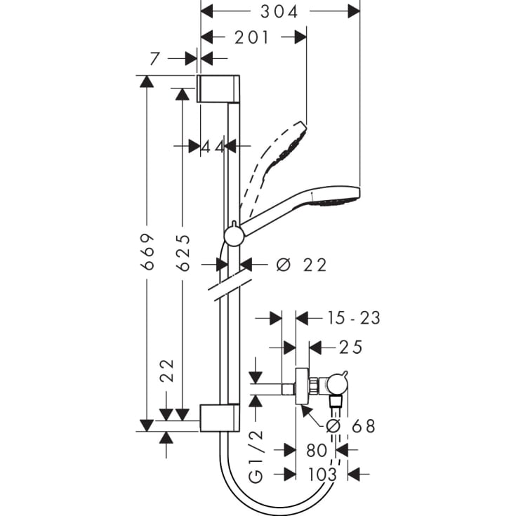 Hansgrohe Croma Select E brusesæt, krom