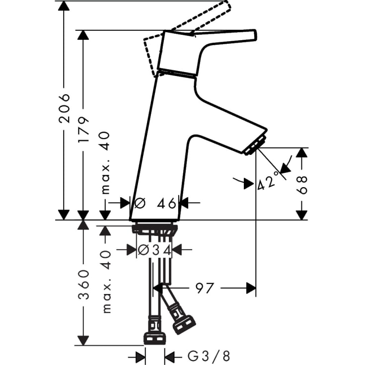 Hansgrohe Talis S 80 tvättställsblandare, krom