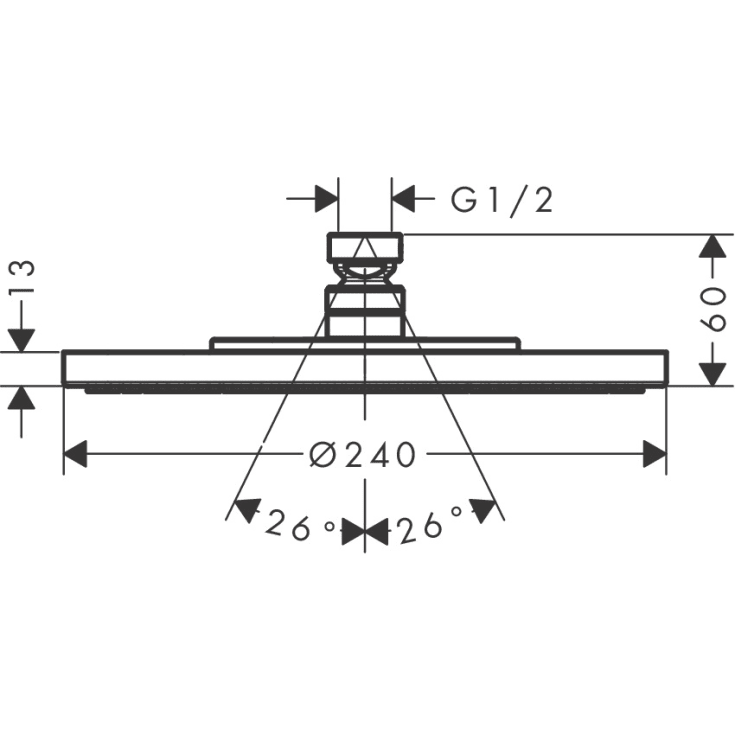 Axor Starck takdusch, Ø24 cm, krom