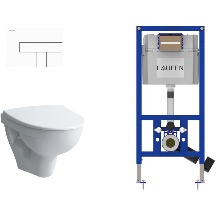 Laufen Pro N væghængt toiletpakke, hvid/hvid