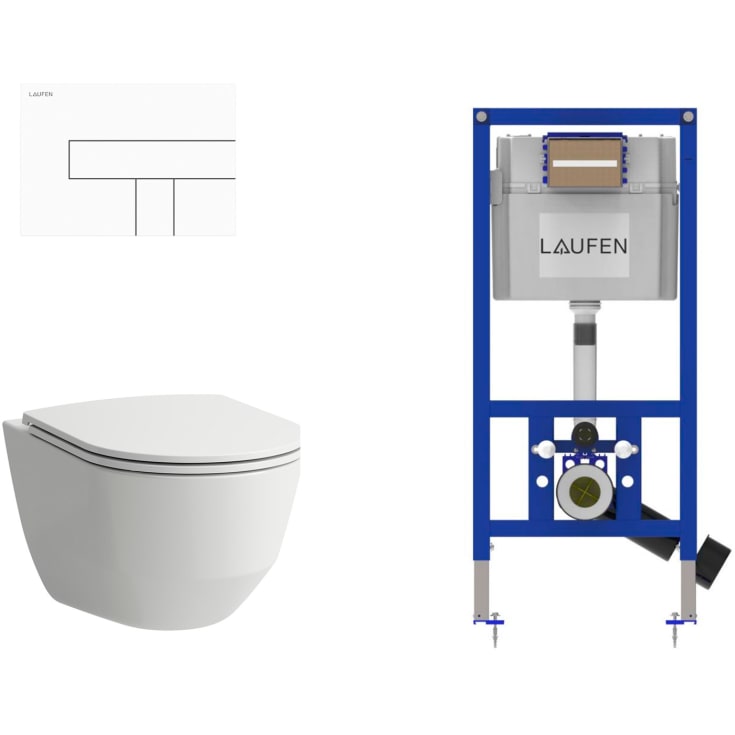 Laufen Pro væghængt toiletpakke, uden skyllekant, hvid/hvid