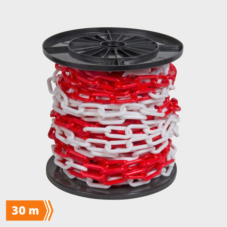 Barrierekjetting i plast, rød/hvit - 25 M
