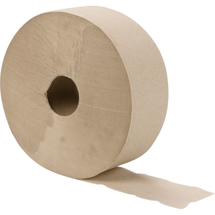 6 stk Abena Care-ness toalettpapir, jumborull, 1-lags, natur, Ø26 cm