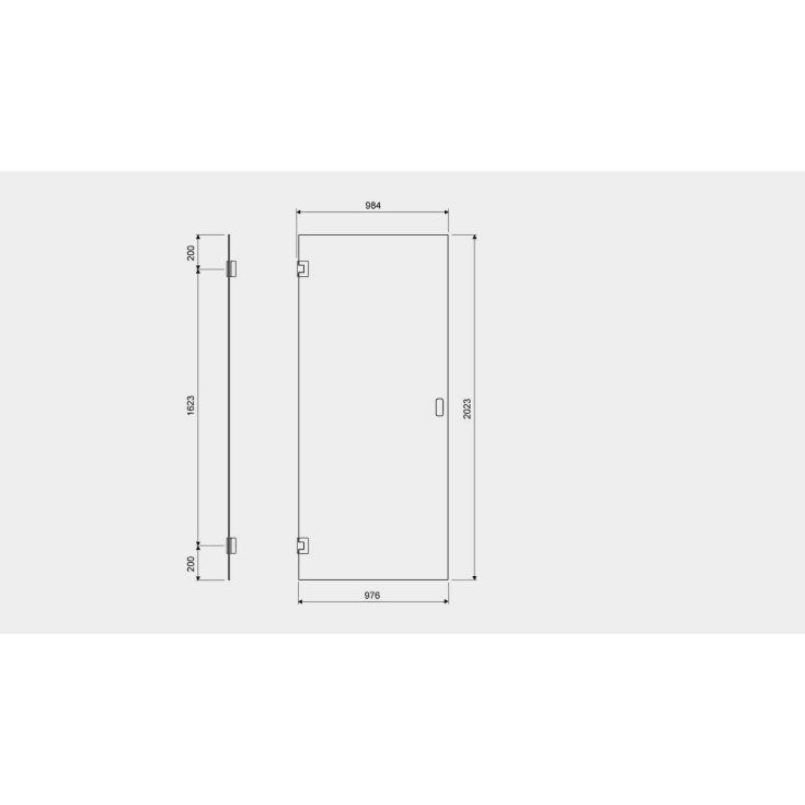 Unidrain GlassLine dusjdør, 97,6 cm, klart glass