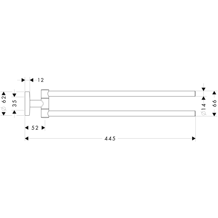Hansgrohe Logis håndklædeholder, børstet nikkel