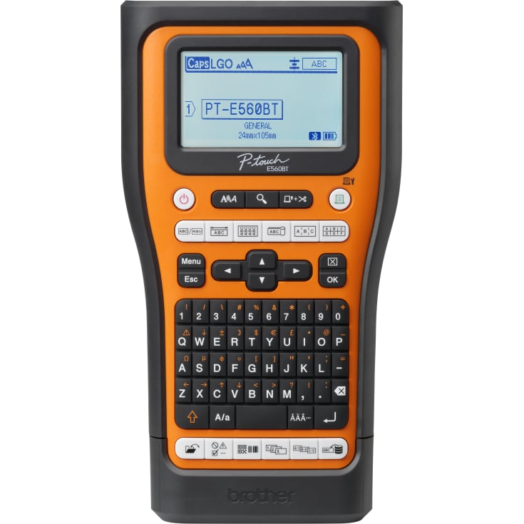 Brother etikettskriver PT-E560BTSP, i etui med 4 ruller. teip