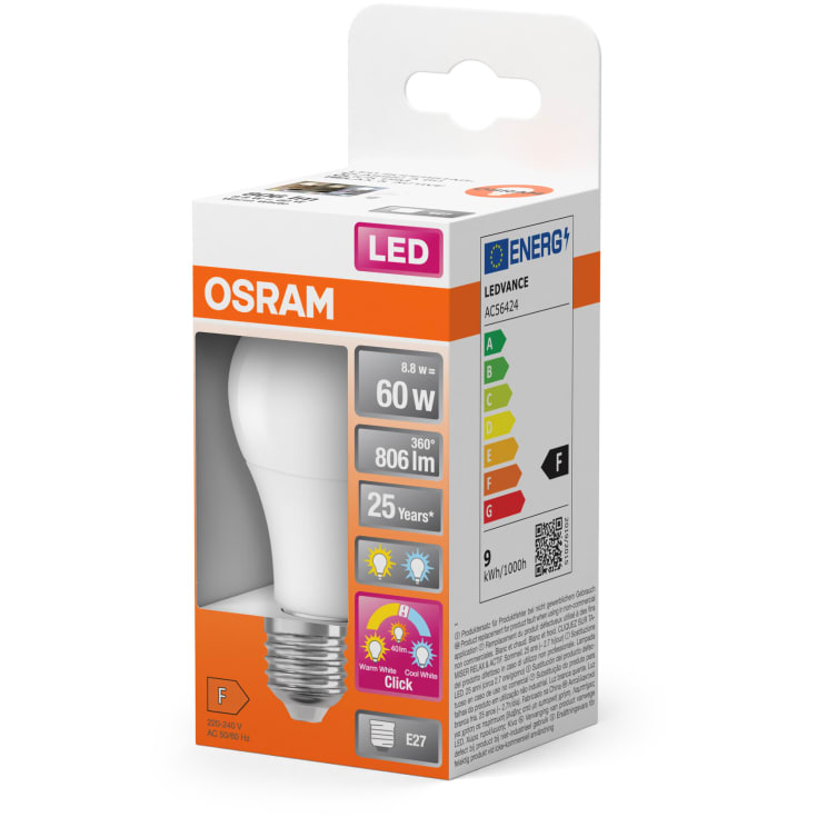 Osram Superstar Active & Relax E27 standardpære, 2700-4000K, 8,8W