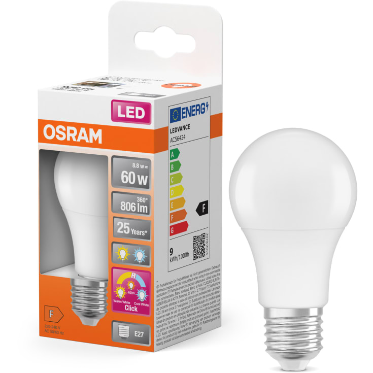 Osram Superstar Active & Relax E27 standardpære, 2700-4000K, 8,8W