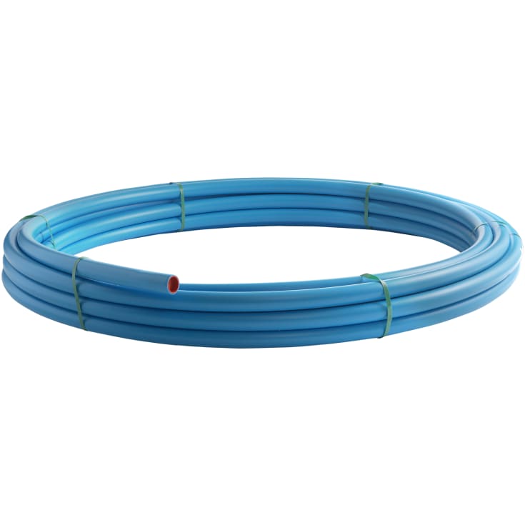 50 meter Wavin 20 mm PE80 PN10 SDR11 rør, blå, 50 m, DK-VAND