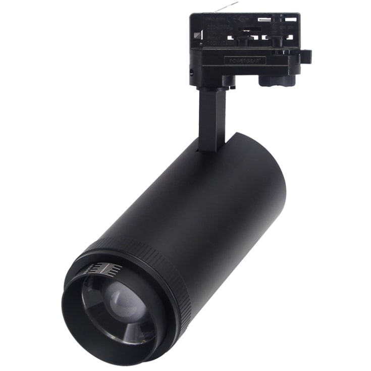 grön:ID Zoom LED rail spot 3F svart 30W 3000K