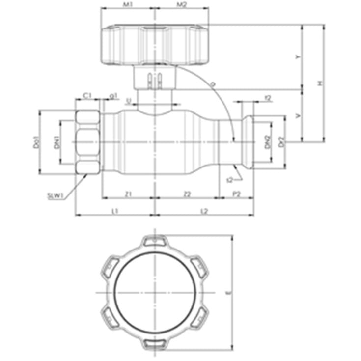 BROEN Full Flow Forzinket, 54xG2, DN50, Lav, Gear
