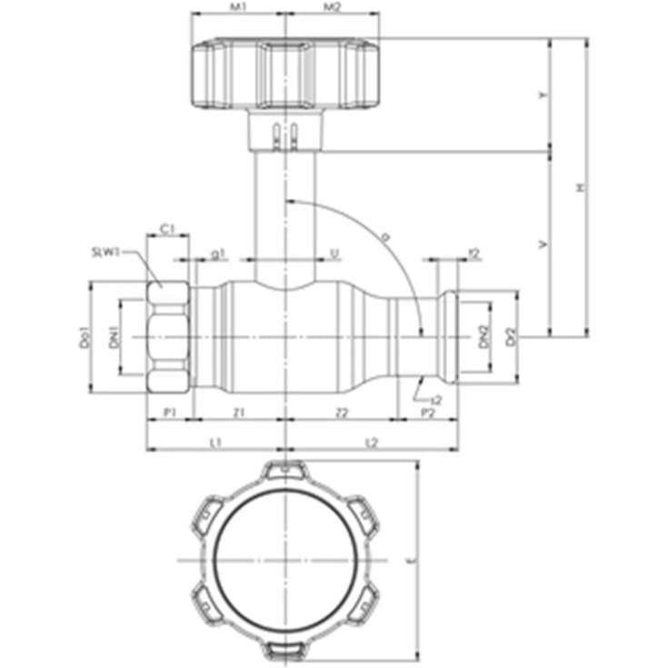 BROEN Full Flow Forzinket, 54xG2, DN50, Høj, Gear