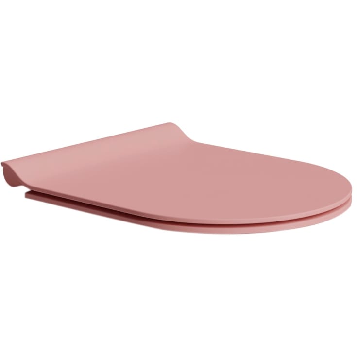 GSI Pura Slim toiletsæde, soft close, aftagelig, mat rosa