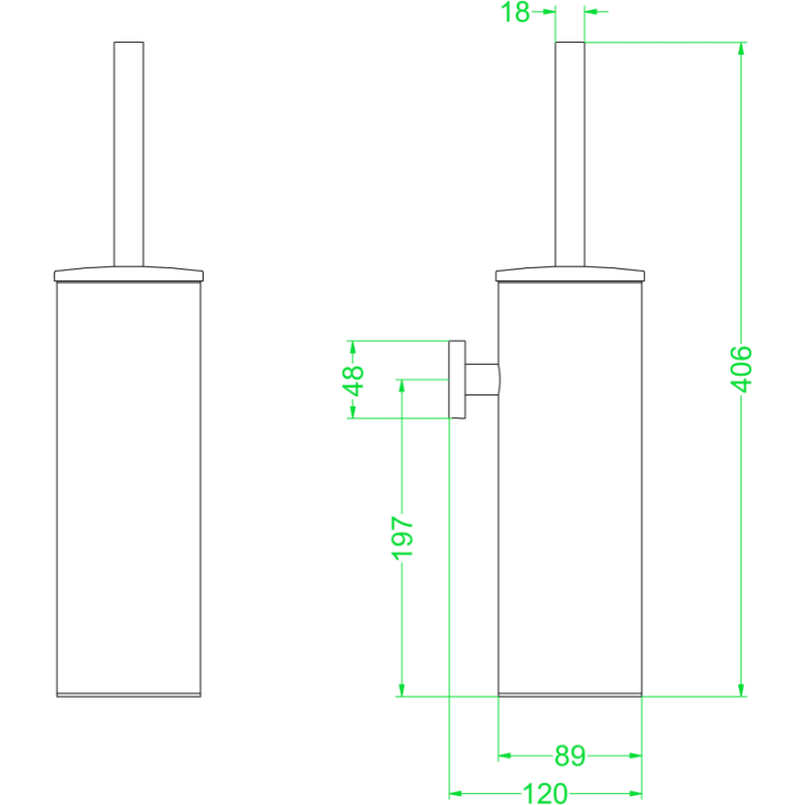 Ivy Concord toiletbørste, børstet nikkel