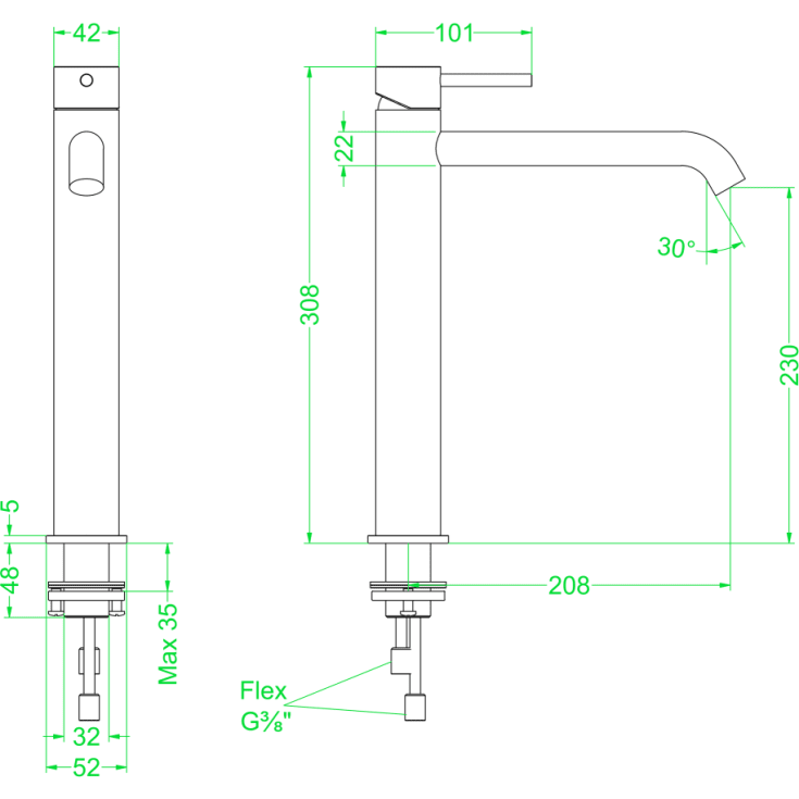 Ivy Concord håndvaskarmatur, stål