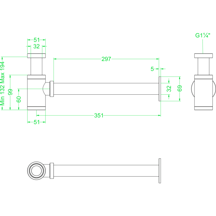 Ivy Concord vandlås, rustfrit stål
