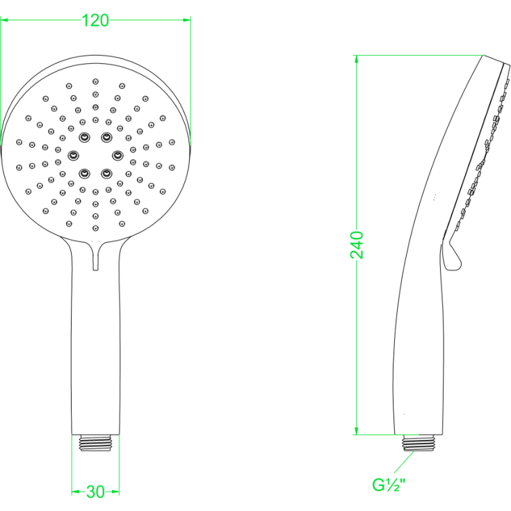 Ivy Concord håndbruser, vandbesparende, børstet nikkel