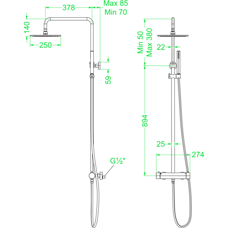 Ivy Concord brusesæt, stål