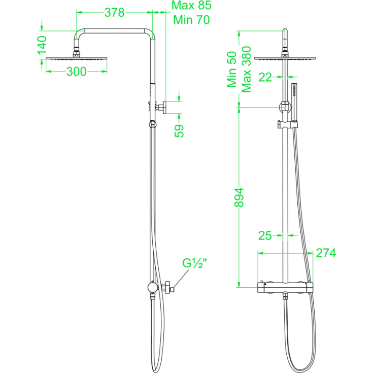 Ivy Concord brusesæt, stål