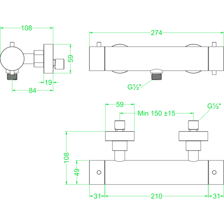 Ivy Concord brusearmatur, stål