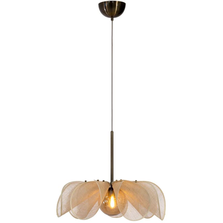 STYRKA Pendel 1L 63cm beige/antik messing/rav