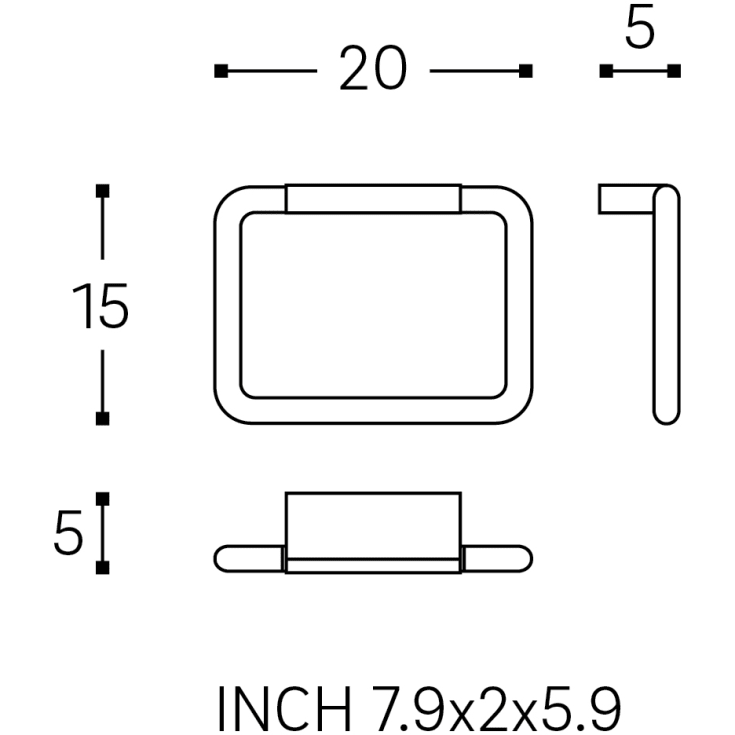 Cosmic BWC håndklædeholder, 41,5 cm, mat sort