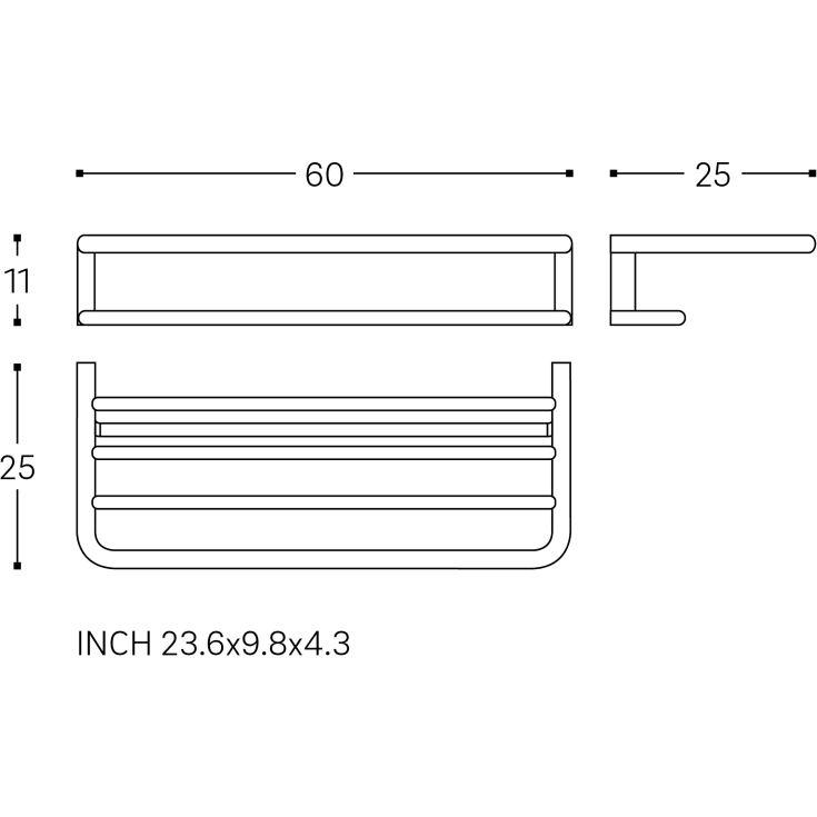 Cosmic BathlifeA hylde, 60x25 cm, krom