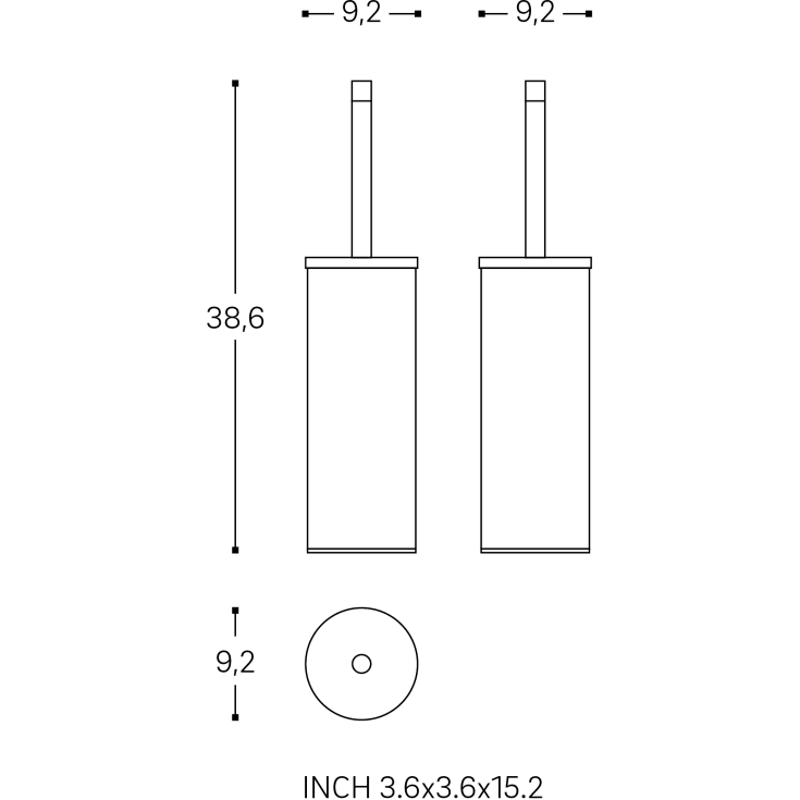 2 stk Cosmic Logic toiletbørste, mat sort