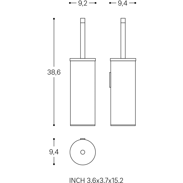 Cosmic Logic toiletbørste, mat sort