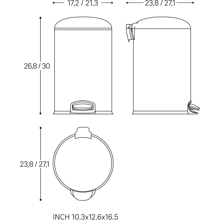 Cosmic Essentials toiletspand, 5 liter, mat sort