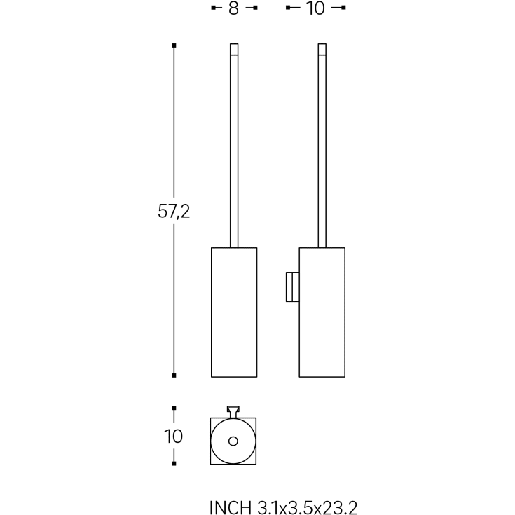 Cosmic Metric toiletbørste, mat sort
